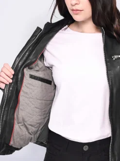 Mustang Damen Lederjacke in schwarz