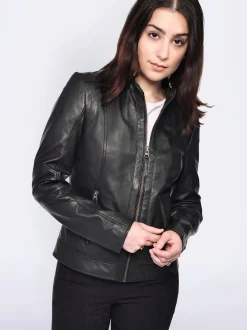 Mustang Damen Lederjacke in schwarz