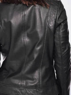 Mustang Damen Lederjacke in schwarz