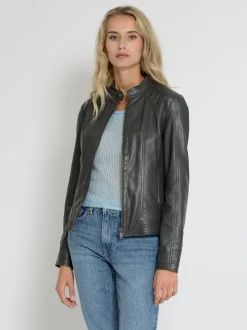 Mustang Damen Lederjacke in schwarz