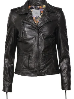 Mustang Damen Lederjacke in schwarz