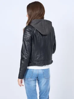 Mustang Damen Lederjacke in schwarz