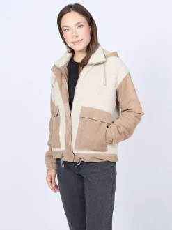 Mustang Damen Lederjacke in taupe