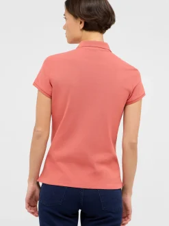 Mustang Damen Polo in rosa - Ausschnitt: Henley