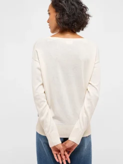 Mustang Damen Strickpullover in ecru - Ärmel: langarm