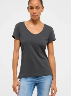 Mustang Damen T-Shirt in anthrazit - Ärmel: Halbarm