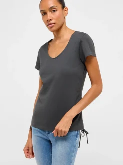 Mustang Damen T-Shirt in anthrazit - Ärmel: Halbarm