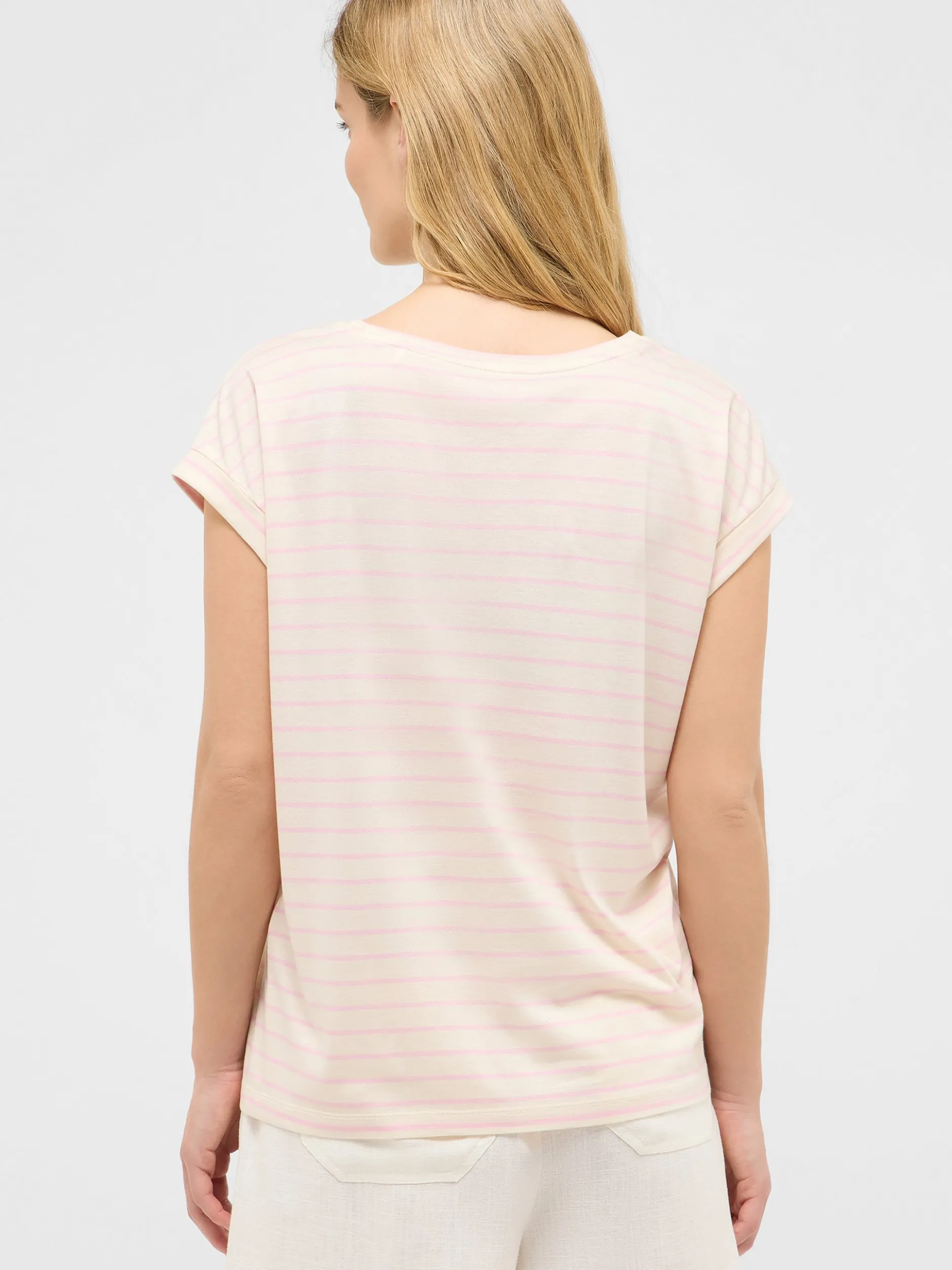 Mustang Damen T-Shirt in beige mehrfarbig