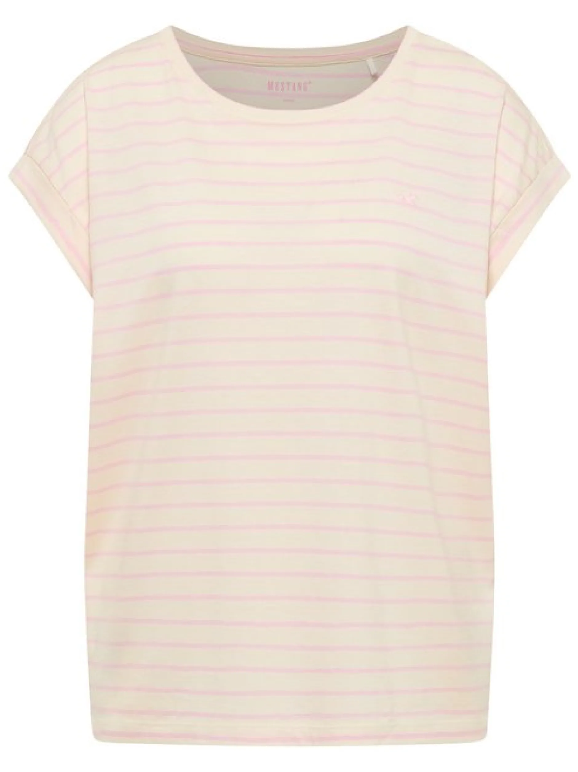 Mustang Damen T-Shirt in beige mehrfarbig