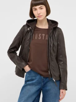 Mustang Damen T-Shirt in braun - Ausschnitt: Rundhals