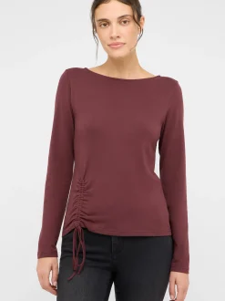 Mustang Damen T-Shirt in braun - Ausschnitt: U-Boot