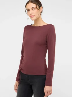Mustang Damen T-Shirt in braun - Ausschnitt: U-Boot