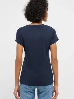 Mustang Damen T-Shirt in marine - Ausschnitt: Rundhals
