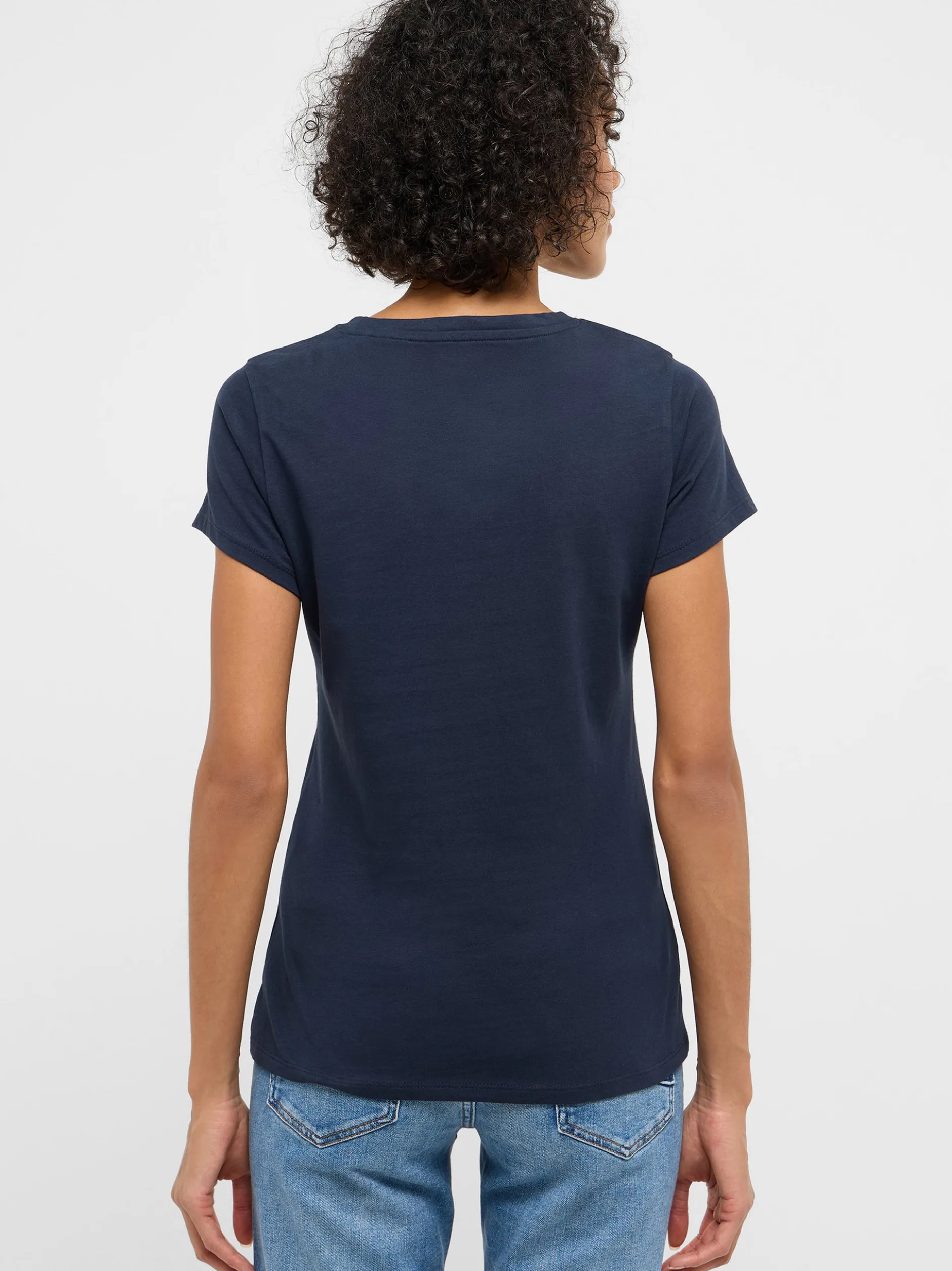 Mustang Damen T-Shirt in marine - Ausschnitt: Rundhals