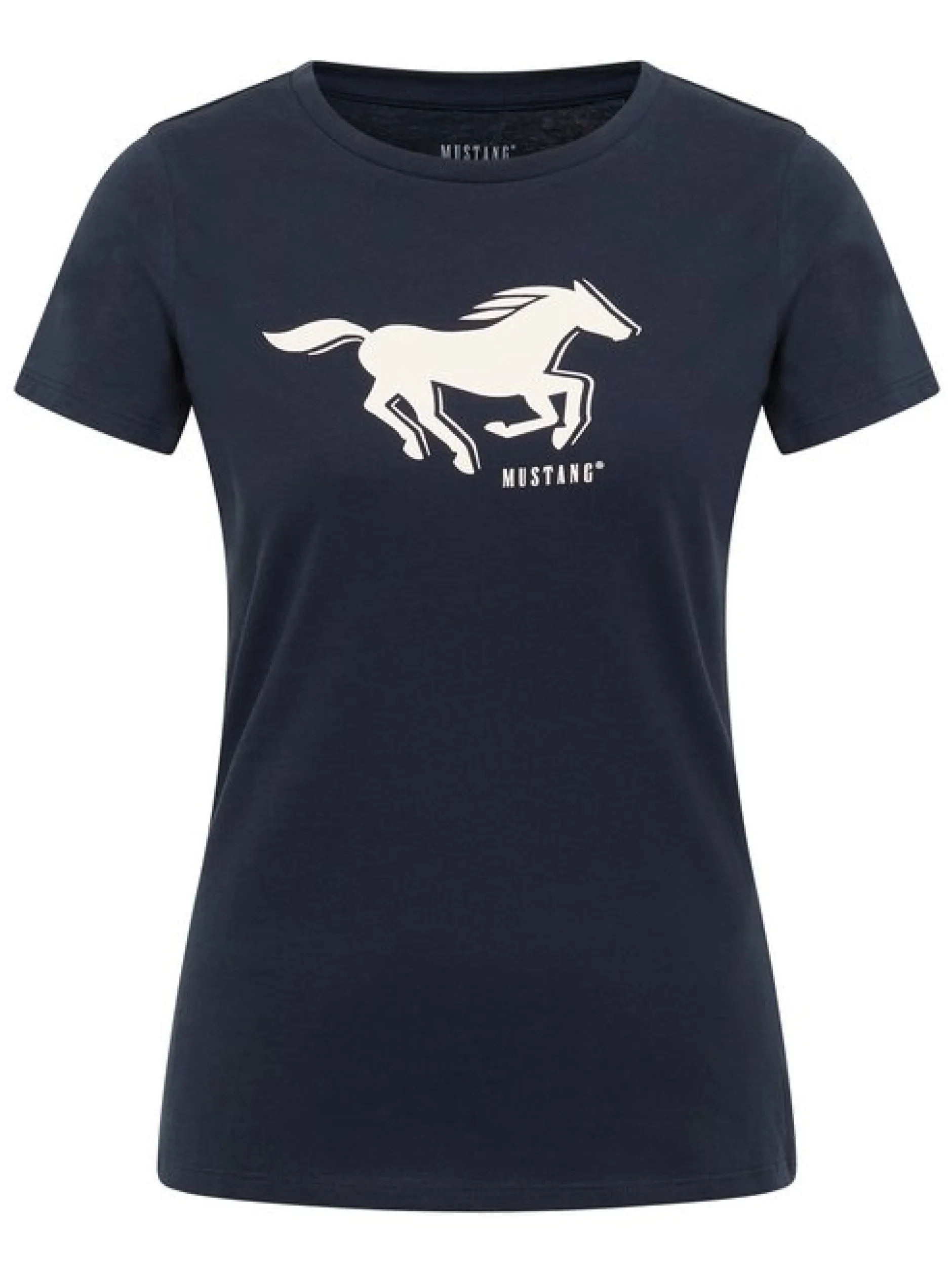 Mustang Damen T-Shirt in marine - Ausschnitt: Rundhals