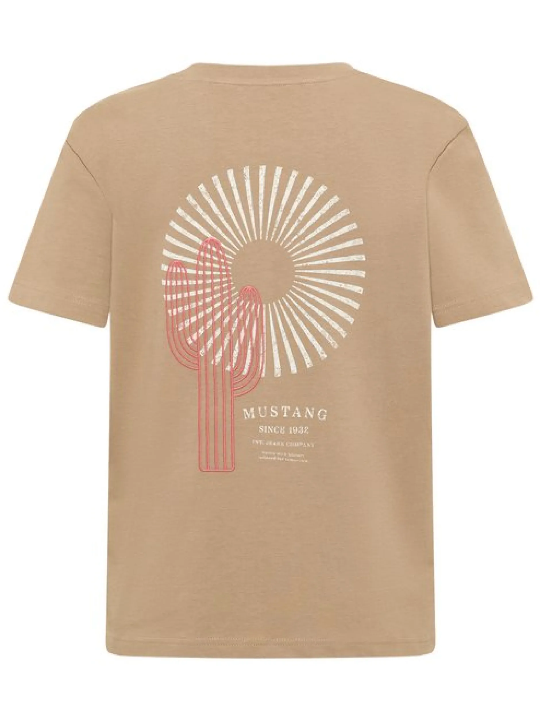 Mustang Damen T-Shirt in nougat - Ausschnitt: Rundhals