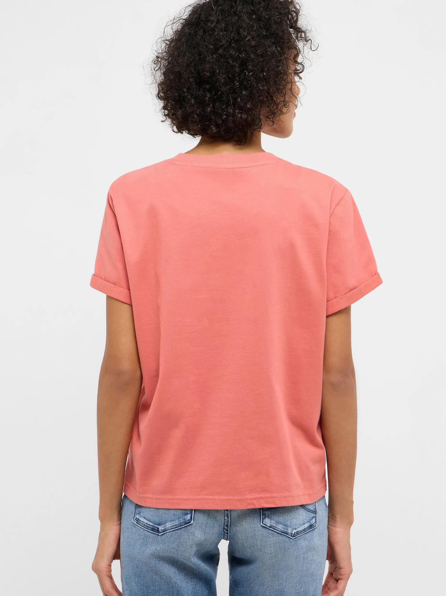 Mustang Damen T-Shirt in rosa - Ausschnitt: Rundhals