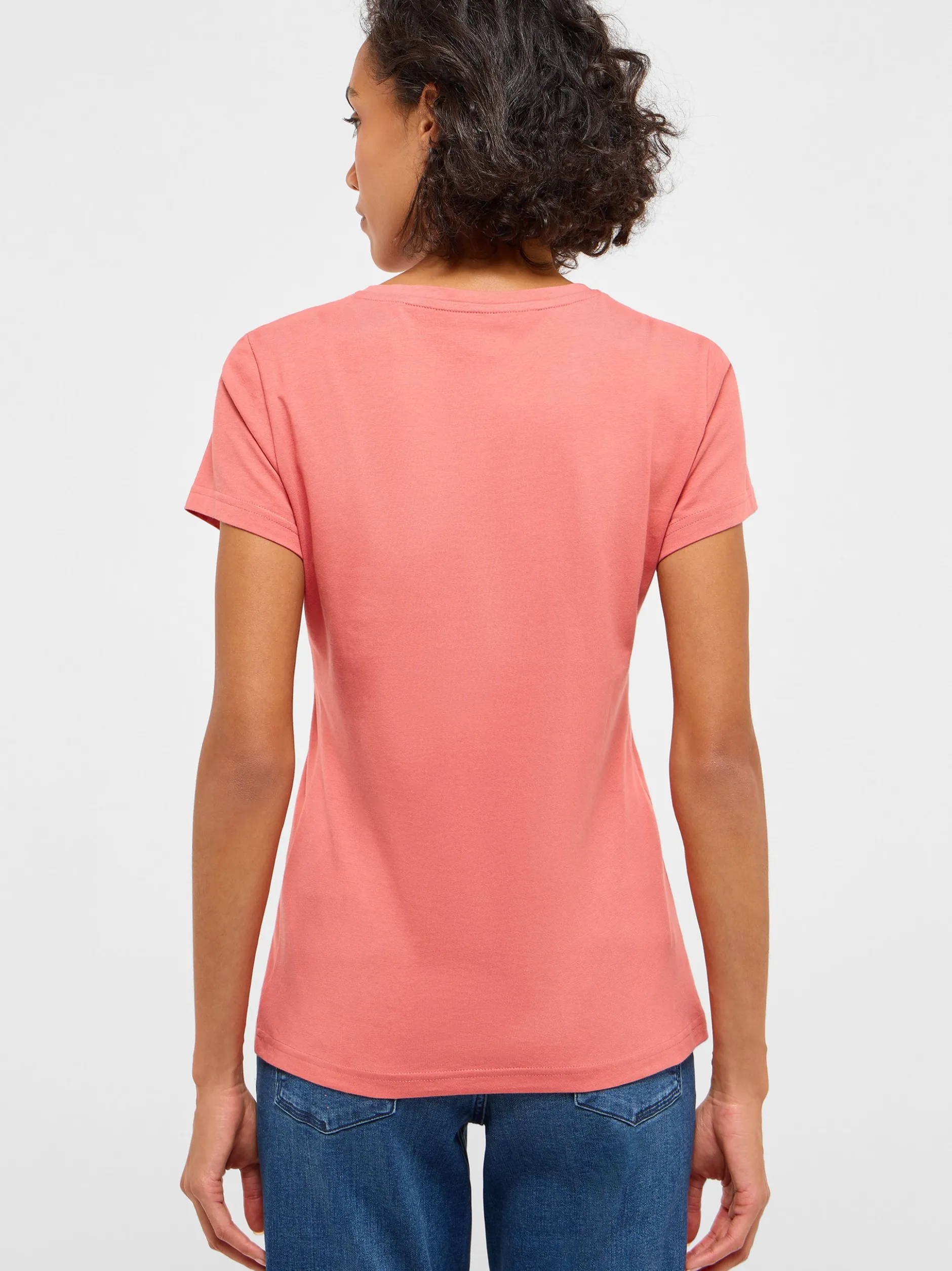 Mustang Damen T-Shirt in rosa - Ausschnitt: Rundhals