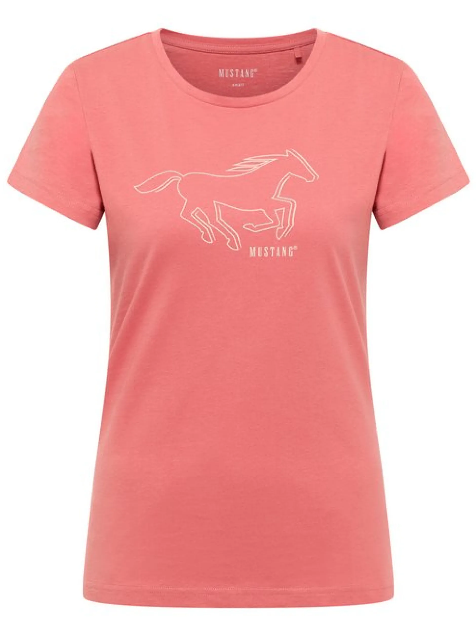 Mustang Damen T-Shirt in rosa - Ausschnitt: Rundhals