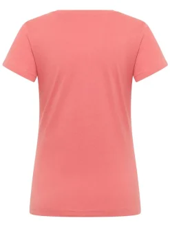 Mustang Damen T-Shirt in rosa - Ausschnitt: Rundhals