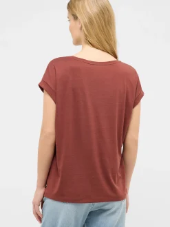 Mustang Damen T-Shirt in rot - Ausschnitt: Rundhals