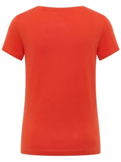 Mustang Damen T-Shirt in rot - Ausschnitt: Rundhals