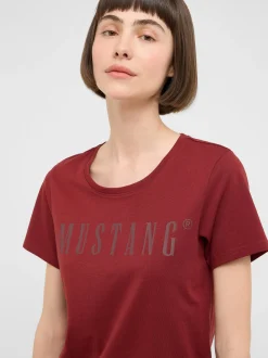Mustang Damen T-Shirt in rot - Ausschnitt: Rundhals