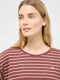Mustang Damen T-Shirt in rot mehrfarbig - Ärmel: Halbarm