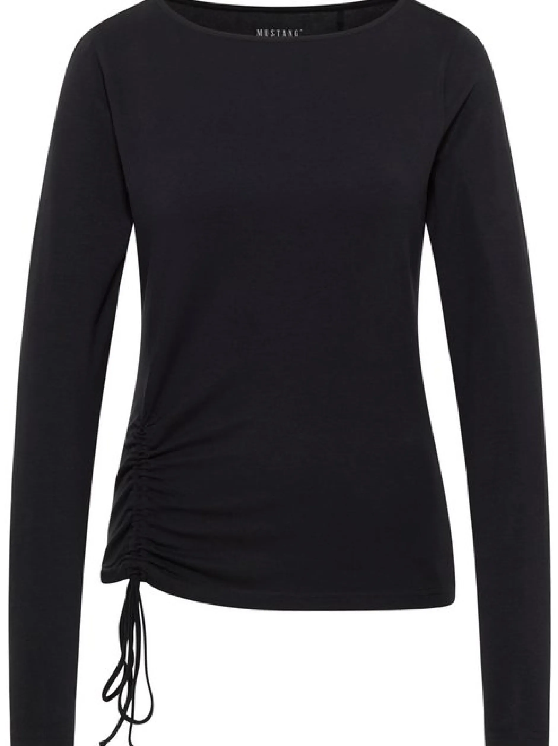 Mustang Damen T-Shirt in schwarz - Ausschnitt: U-Boot