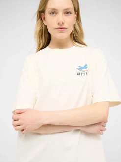 Mustang Damen T-Shirt in weiß - Ausschnitt: Rundhals