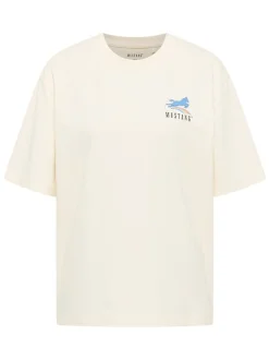 Mustang Damen T-Shirt in weiß - Ausschnitt: Rundhals