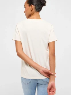 Mustang Damen T-Shirt in weiß - Ausschnitt: Rundhals