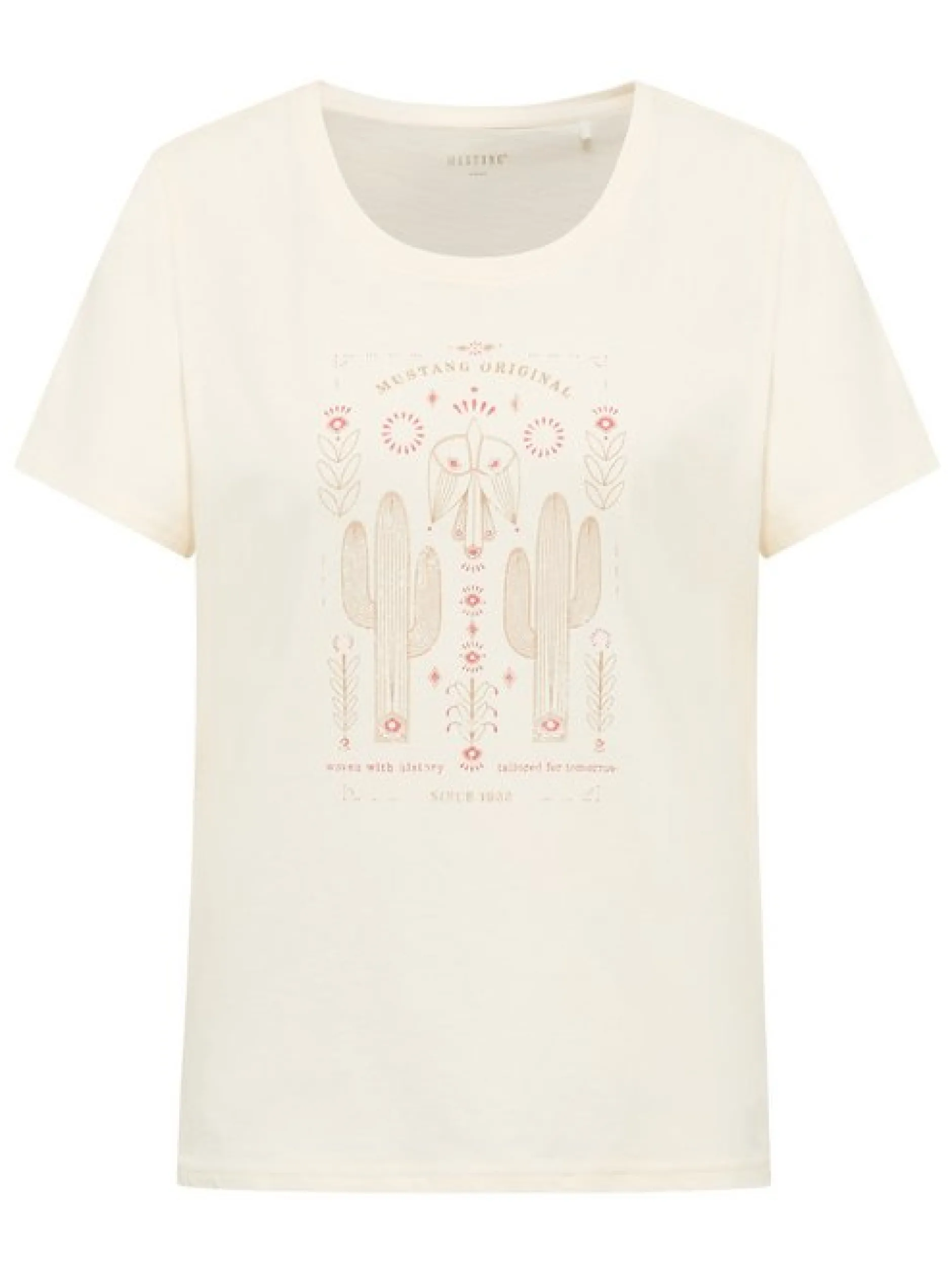 Mustang Damen T-Shirt in weiß - Ausschnitt: Rundhals
