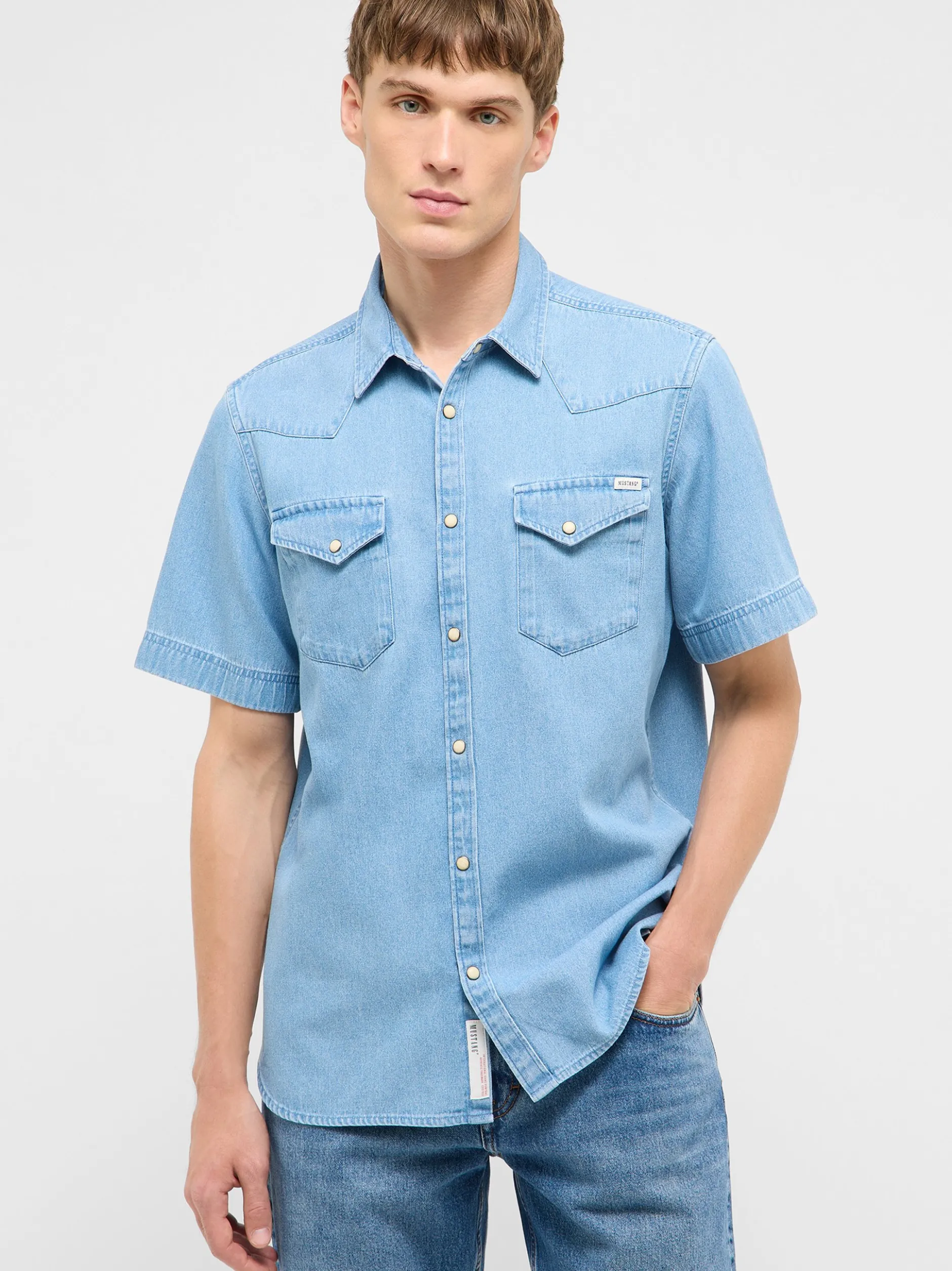 Mustang Herren Hemd in hellblau