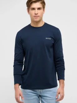 Mustang Herren Langarmshirt in blau - Ärmel: langarm