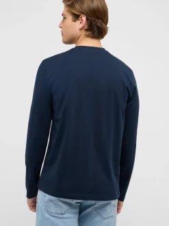 Mustang Herren Langarmshirt in blau - Ärmel: langarm