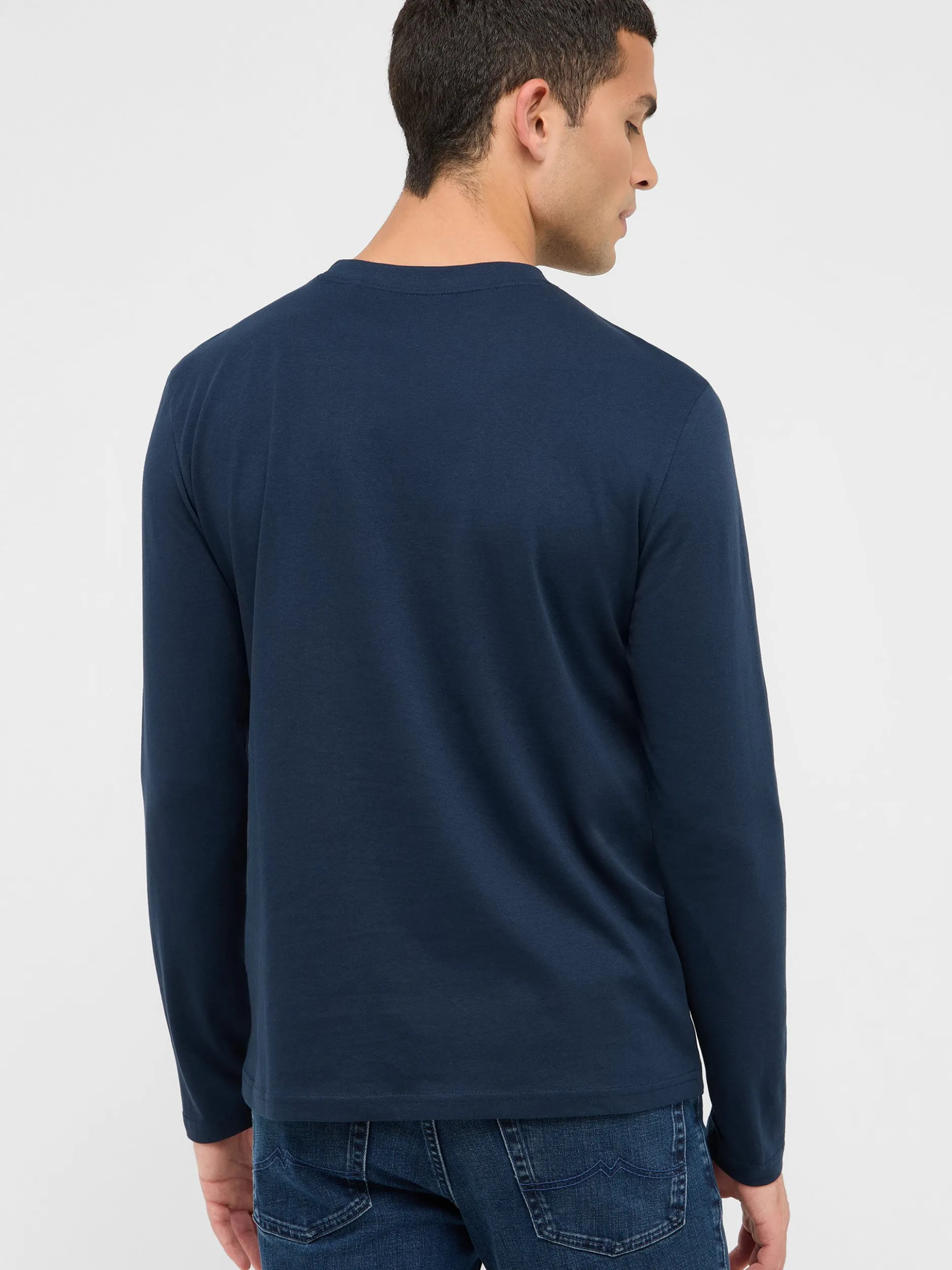 Mustang Herren Langarmshirt in blau - Ärmel: langarm