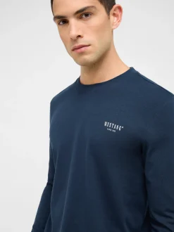 Mustang Herren Langarmshirt in blau - Ärmel: langarm
