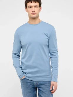 Mustang Herren Langarmshirt in hellblau - Ärmel: langarm