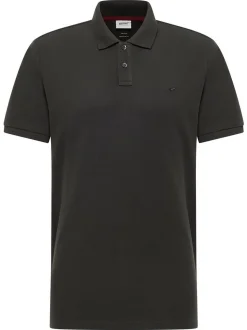 Mustang Herren Polo in anthrazit - Ausschnitt: Henley