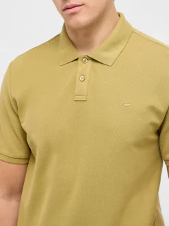 Mustang Herren Polo in grün - Ausschnitt: Henley