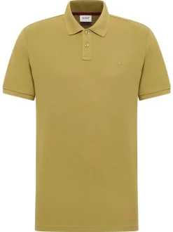 Mustang Herren Polo in grün - Ausschnitt: Henley