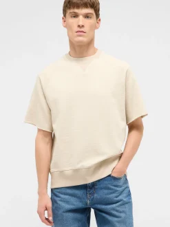 Mustang Herren Shirt in beige - Ausschnitt: Rundhals