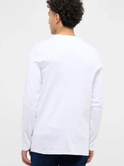 Mustang Herren Shirt in weiß - Ausschnitt: Rundhals