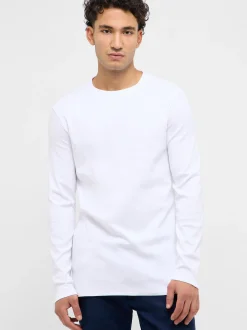 Mustang Herren Shirt in weiß - Ausschnitt: Rundhals