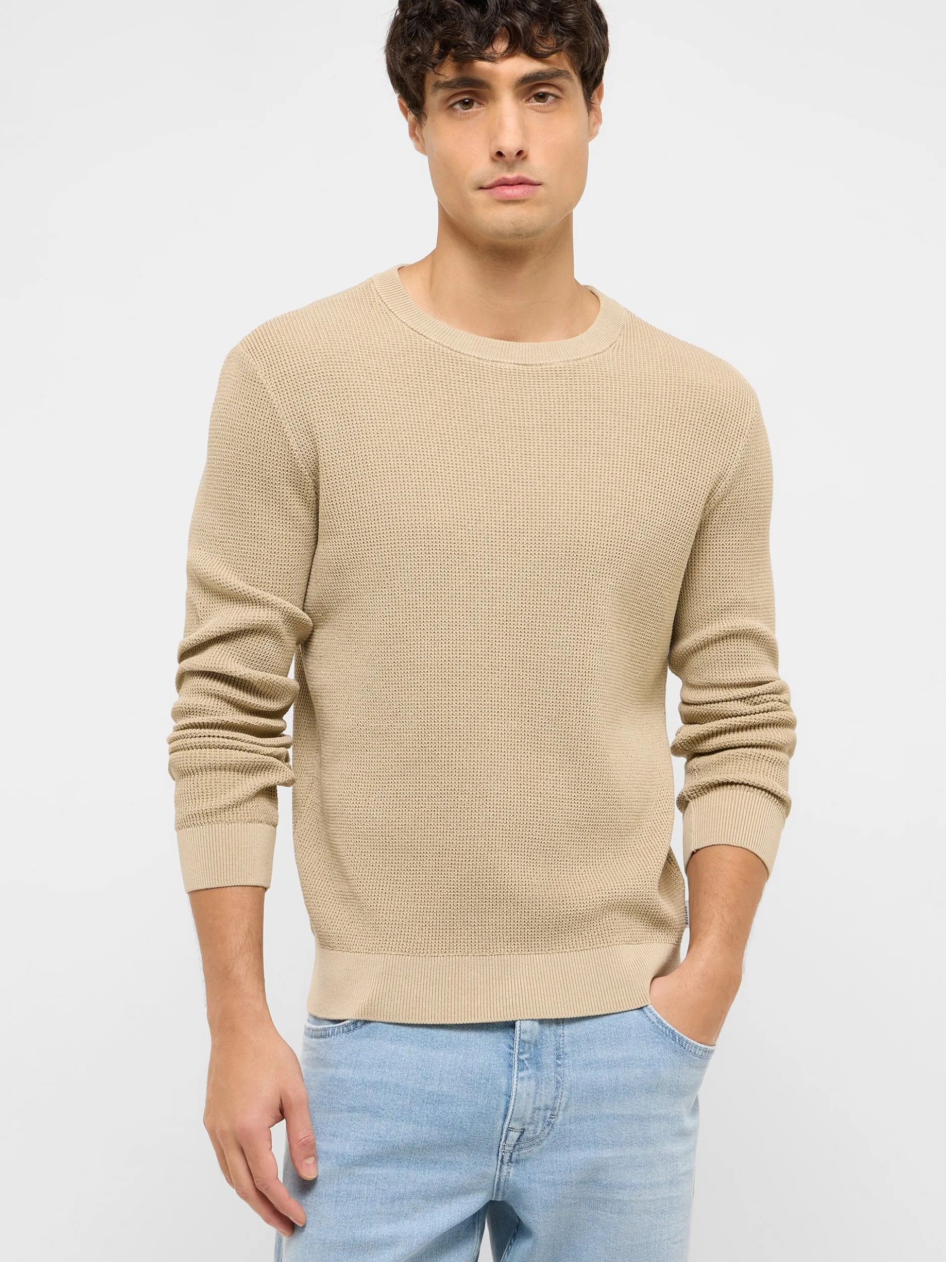 Mustang Herren Strickpullover in beige