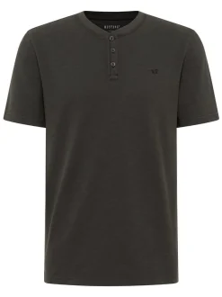 Mustang Herren T-Shirt in anthrazit - Ausschnitt: Henley