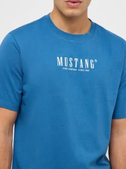 Mustang Herren T-Shirt in aqua - Ausschnitt: Rundhals