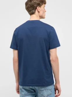 Mustang Herren T-Shirt in blau - Ausschnitt: Rundhals