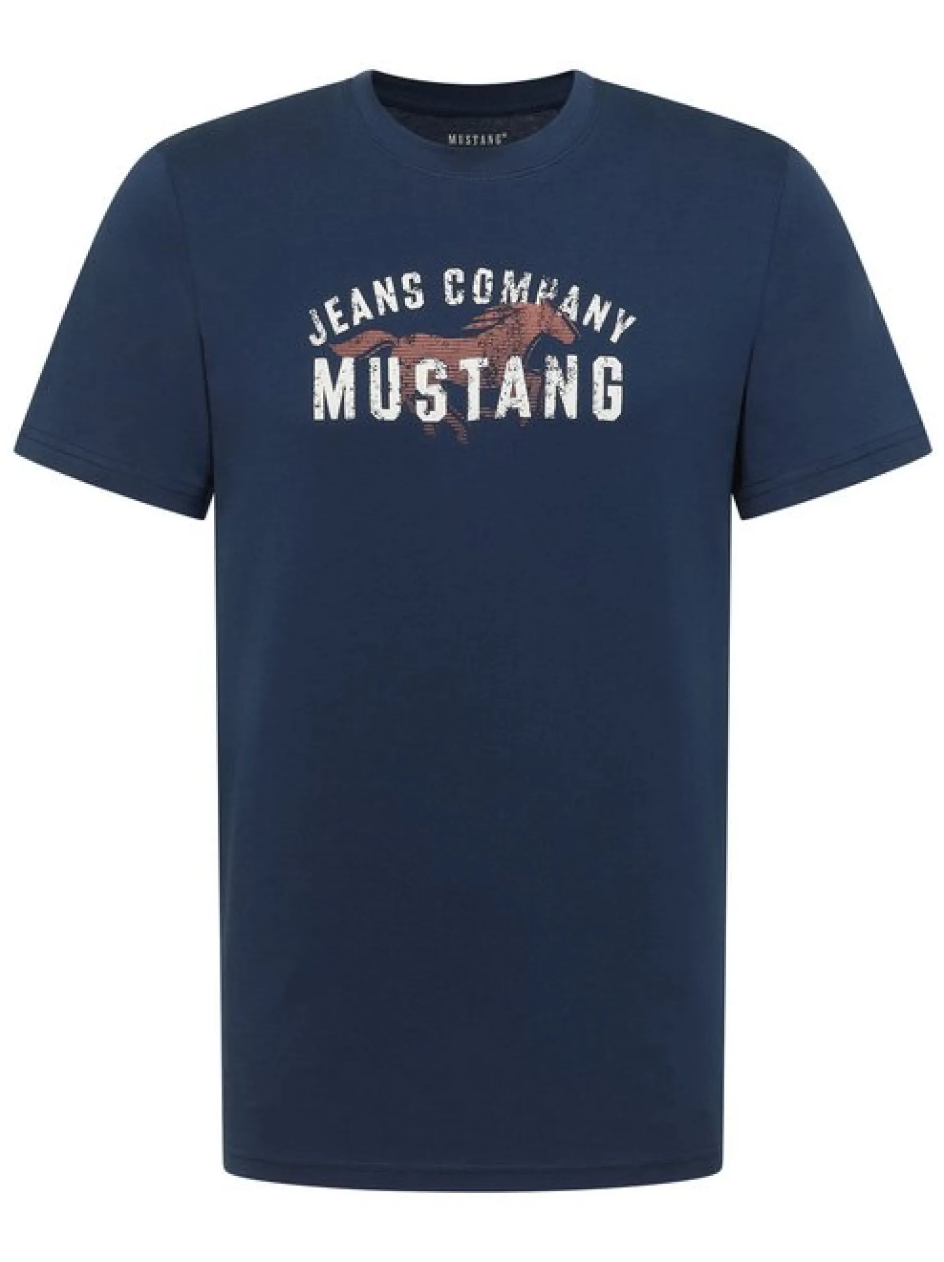 Mustang Herren T-Shirt in blau - Ausschnitt: Rundhals